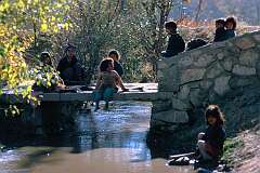 Children of one of the nomadic groups, camped at an oasis on the Lora river at the edge of Ghazni. The girls here have considerable freedom.