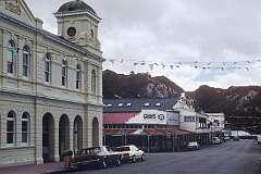 The old Post office in the mining town of Queenstown. Gold was discovered here in 1881, but copper mining and smelting became the mainstay until 1968.