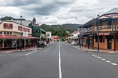 Orr Street, at the crossing with Sticht Street, looking towards the Railway Reserve in Queenstown.