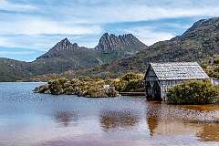 Cradle Mountain from the Dove Lake Boatshed, on the north western shore looking south.