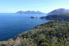 View from Cape Tourville over Cape Bay, Freycinet National Park.