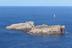 View from Cape Tourville to The Nuggets, granite offshore islands, Freycinet National Park.