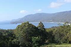 View of Pirates Bay from Tasman National Park Lookout, Eaglehawk Neck.
