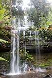 The Russell Falls, a tiered–cascade waterfall on the Russell Falls Creek, on the eastern boundary of Mount Field National Park.
