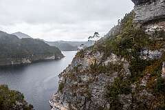 View to Lake Gordon at the Gordon Dam.