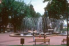 Franklin Square with its fountain in Hobart, capital of Tasmania. It was named after John Franklin, a former Governor of Tasmania (1988).