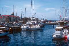 Constitution Dock, the harbour-side dock area of Hobart, on the Derwent River.