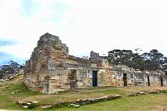 Convict Barracks, built in 1837, where the convicts on the Coal Mines site stayed, about 27 kilometres north of Port Arthur. Convicts worked in the coal mines on this site during the 1840s.