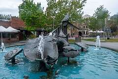 Salamanca Square, the cultural, historical hub of Hobart.