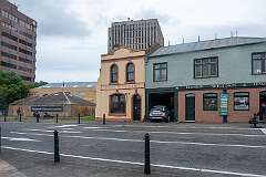 The Mawson's Huts Replica Museum and shops along Argyle Street opposite Franklin Wharf, in the centre of Hobart. Sir Douglas Mawson was a British-born Australian geologist and Antarctic explorer.