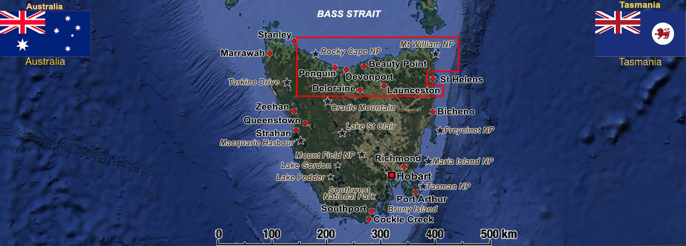The North of Tasmania, from Rocky Cape to the northeast coast The North of Tasmania, from Rocky Cape to the northeast coast