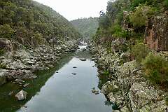 The South Esk River from the suspension bridge in Cataract Gorge Reserve, West Launceston.