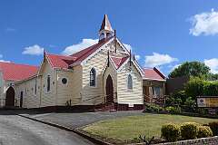 The wooden Uniting Church in Scottsdale, 61 kilometres northeast of Launceston.