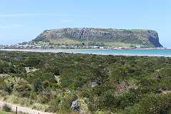 View to Stanley, at the foot of The Nut, from Trethewies Lookout.