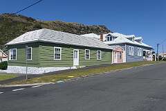 Wooden houses along Church Street in Stanley.