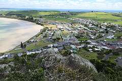 View of Stanley, looking west from The Nut Summit Circuit.