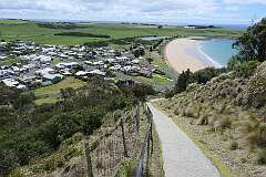 View to Stanley looking north, from the trail to the top of The Nut.