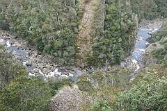 View of the River Leven in the Leven Canyon from the Leven Canyon Lookout.