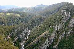 View of the River Leven in the Leven Canyon from the Cruickshanks Lookout.