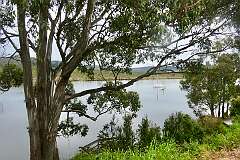 The Huon River in Franklin, a small township in the south of Tasmania, between Huonville and Geeveston.