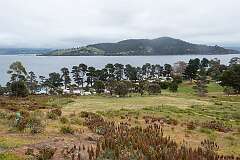 View to the mainland (Tinderbox Beach) from Dennis Point, on the north point of Bruny Island.