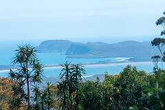 View to the southwest point of South Bruny Island from the lookout in Mount Mangana Forest Reserve.