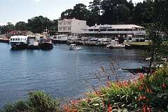 The harbour of Strahan at the mouth of the Gordon River in 1988.