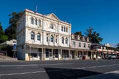 Victorian architecture on the Esplanade of Strahan, at the junction with Lyell Highway.
