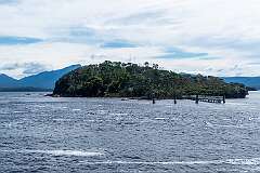 Sarah Island, Macquarie Harbour Penal Station, a former British colonial penal settlement that operated between 1822 and 1833.