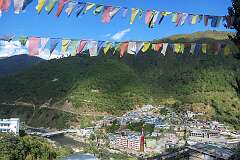 View of Dirang, along the Dirang river.