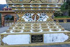 Detail of the elaborately decorated chorten (stupa), in memory of Lengka Dirkhipa, Thupsung Dhorgye Ling (TDL) Monastery, in Dirang.