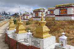 The path around the 108 Buddhist Stupas of Mandala Top, displaying the names of each sponsor. Each stupa was contributed towards by every single family, making this religious site a testament to the strong communal bonds among the people.
