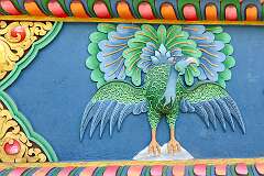 Artwork on the chorten at the Gompa Buddhist Temple.