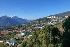 View towards the Tawang Monastery, from Hotel The Oak in Tawang, at 2,925 metres altitude.