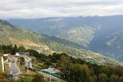 View to the south into the valley, from the Tawang War Memorial.