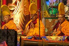 Monks of the Tawang Monastery invoke prayers and blessings for the Tawang Festival.