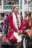 The Festival Queen on a pony in the Carnival Parade on the last day of the Tawang Festival.