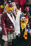 A masker dancer posing after the Carnival Parade on the last day of the Tawang Festival.