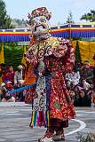 A masked dancer during a spiritual dance at the Drub-chod-Chen-Mo Cum Bomdila Torgya.