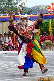 A masked dancer during a spiritual dance at the Drub-chod-Chen-Mo Cum Bomdila Torgya.