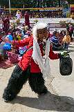 A masked “clown” providing light relief during a spiritual dance at the Torgya.