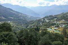 View into the valley from Khinmey Nyingma Monastery,  about 9 kilometres by road northeast of Tawang.