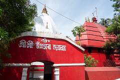 The Sri Sri Ugratara Devalaya temple at the northeast point of Joorpukhuri Pond.