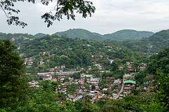 View to the Gate on the Kamakhya Mandir Road and Assam Trunk Road, from Kamakhya West viewpoint near Bhubaneswari temple on top of Nilachal Hill.
