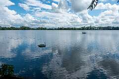 View to Joysagar Tank from the northern shore.