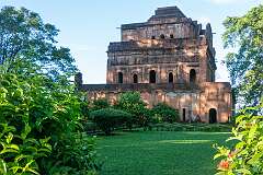 The Kareng Ghar at Garhgaon, a Royal Palace of the Ahom Kings, originally built with wood and stone in 1540 CE by the 15th Ahom King Suklengmung.