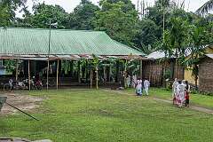 A religious gathering along Gormur Road in Mohkina Gaon, Majuli.