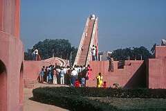 Jantar Mantar (“instruments for measuring the harmony of the heavens”), one of five observatories built by Maharaja Jai Singh II of Jaipur in 1723.