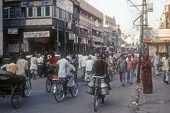 A busy street in Old Delhi.