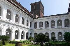 The central courtyard of the Basilica of Bom Jesus in Old Goa. The basilica contains the body of St. Francis Xavier.